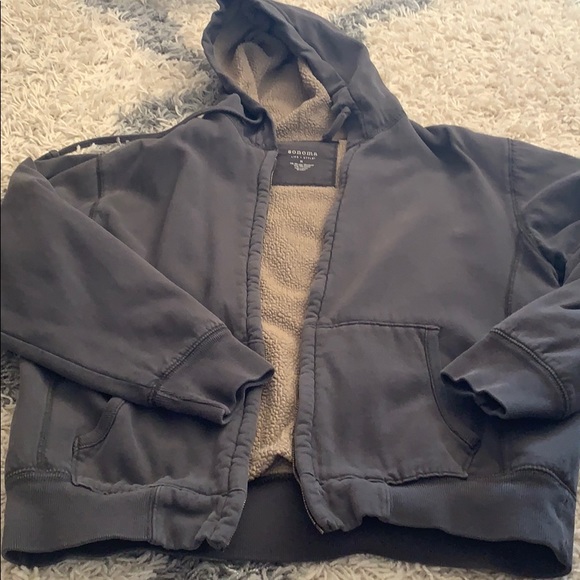 Sonoma Other - 2/$13 EUC Sonoma olive green Sherpa lined zip up